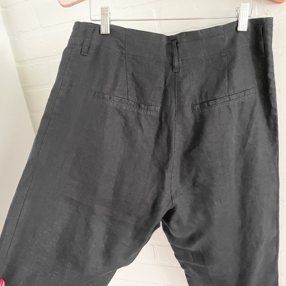Anthropologie x Sandwich_linen Barrel Ankle Pants Pockets Lagenlook Black Sz S - Picture 8 of 14